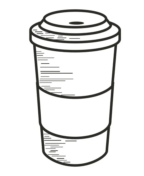 Kaffe Bort Potta Skiss Ikon — Stock vektor