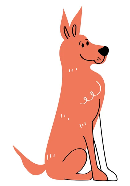 Oranžový Pes Sedící Maskot Znak — Stockový vektor