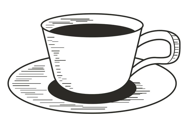 Coffee Cup Sketch Style Icon — Vector de stock