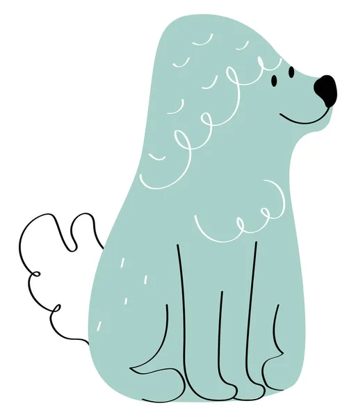 Azul Perro Sentado Mascota Carácter — Vector de stock