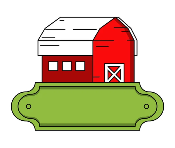 Roter Bauernhof Stall Gebäude Emblem — Stockvektor