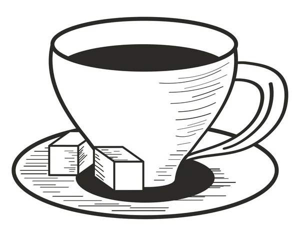 Coffee Cup Sugar Icon — Stock Vector