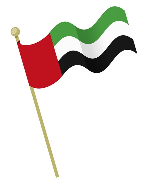 Bandera Los Emiratos Árabes Unidos Ondeando — Vector de stock