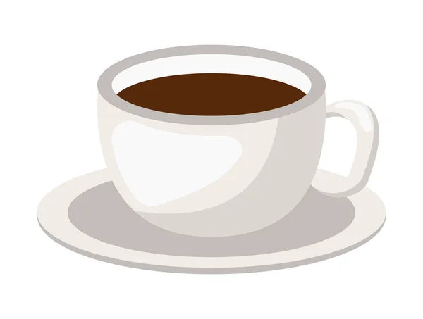 Κύπελλο Καφέ Στο Εικονίδιο Πιάτο — Διανυσματικό Αρχείο