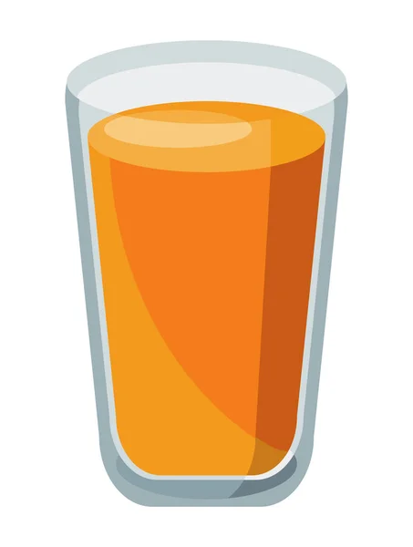 オレンジジュースのフルーツをガラスのアイコンで — ストックベクタ