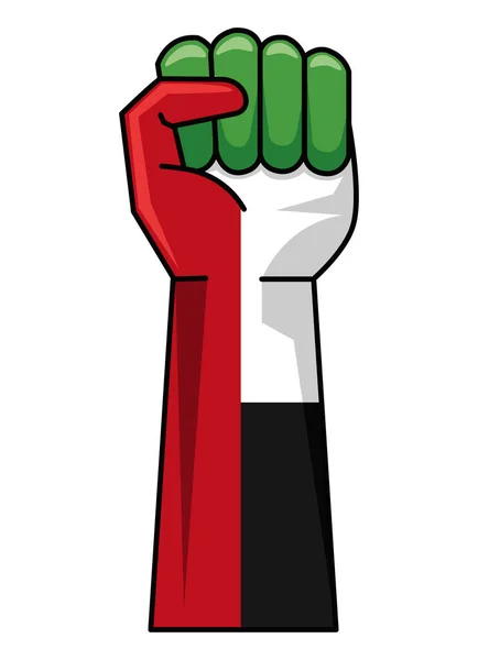 Bandera Los Emiratos Árabes Unidos Puño — Vector de stock