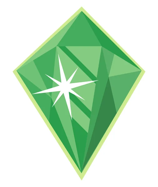 Green Diamond Gemstone Luxury Color Icon — Stock Vector