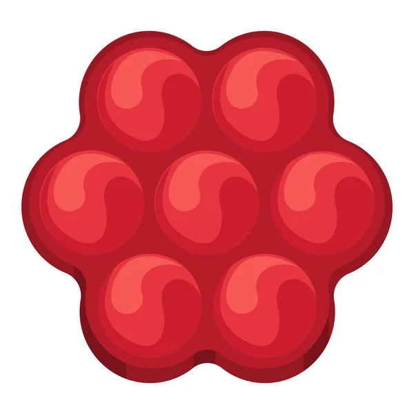 Doce Doce Ícone Confete Flor Vermelha —  Vetores de Stock