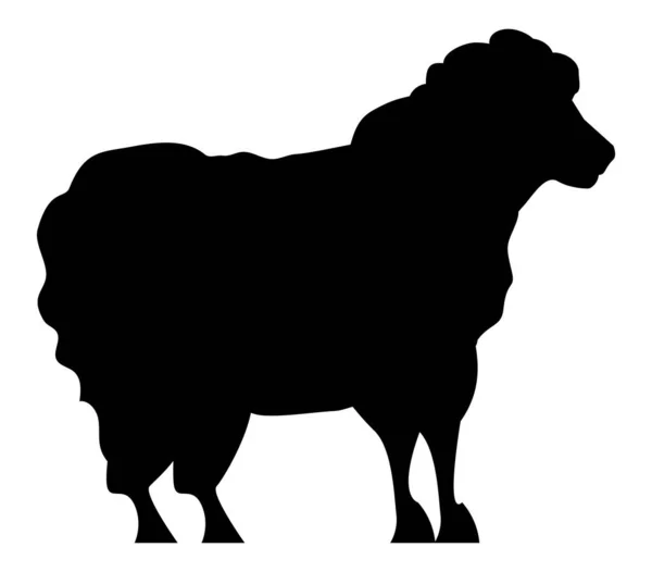 Sheep Animal Farm Silhouette Icon — Stock Vector