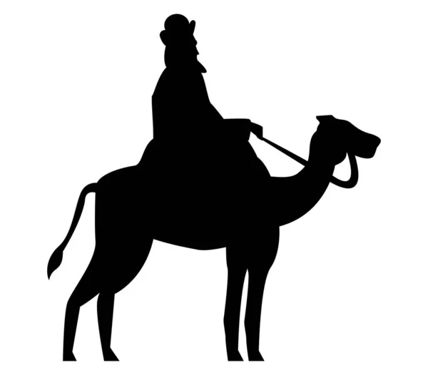 Melchior Wise Man Silhouette Icon — Stock Vector