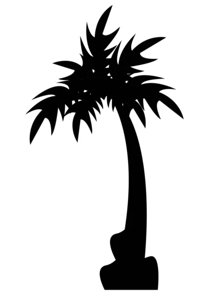 Träd Palm Siluett Stil Ikon — Stock vektor