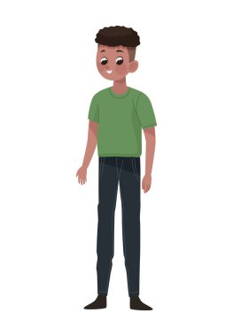 Karakterini koruyan genç afro adam