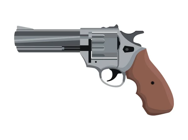 Revolver Handgun Weapon Isolated Icon — Stock Vector