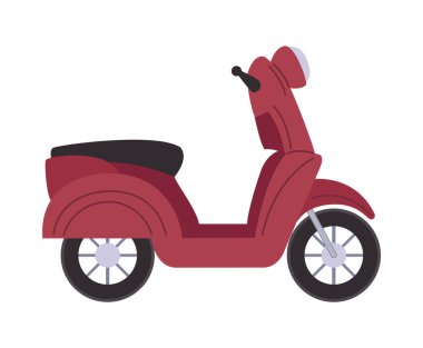 kırmızı motosiklet scooter simgesi izole edildi