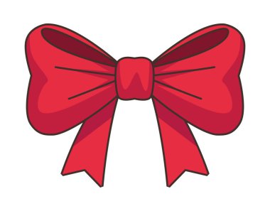 Noel kırmızı kurdele dekorasyon simgesi