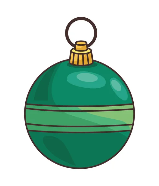 Joyeux Noël Boule Verte Icône — Image vectorielle
