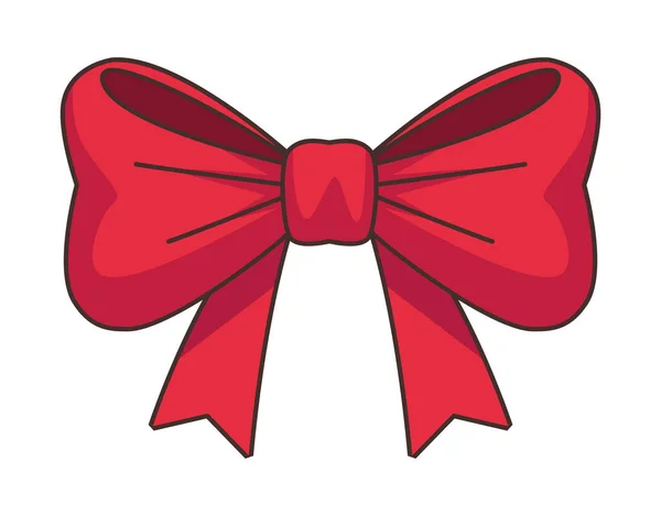 Icono Decoración Cinta Roja Navidad — Vector de stock