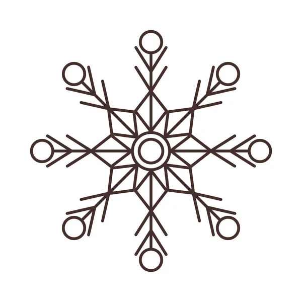 Karácsony Hópehely Dekoráció Elszigetelt Ikon — Stock Vector