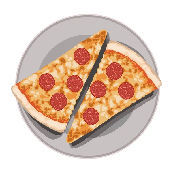 Итальянская Пицца Порции Блюде — стоковый вектор