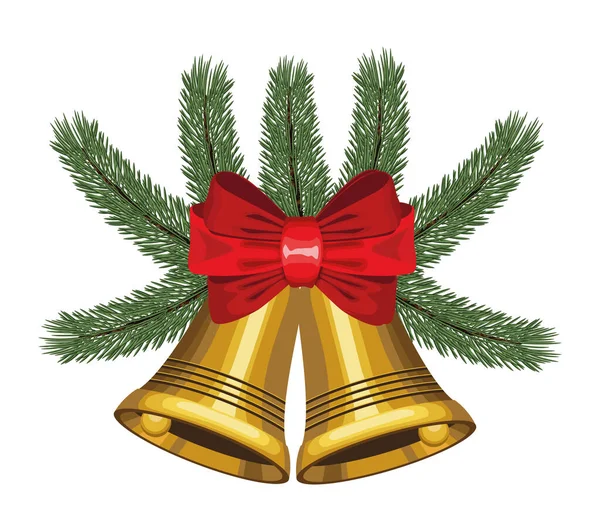 Kerstklokken Sparren Decoratie — Stockvector