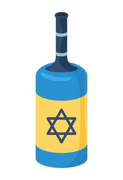 Joodse Wijn Fles Pictogram Geïsoleerd — Stockvector