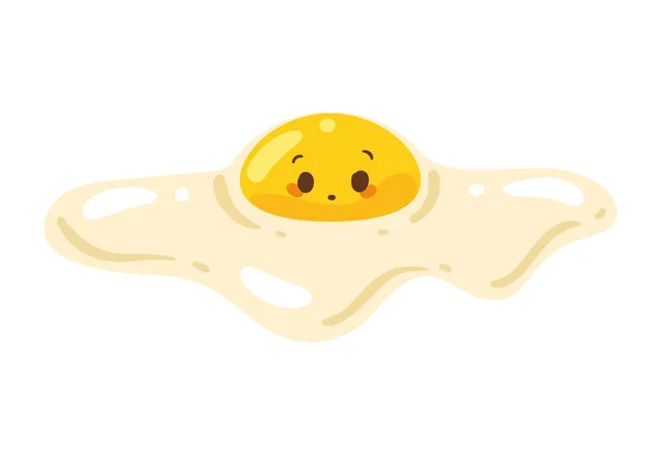 Kawaii Αυγό Τηγανητό Κωμικό Χαρακτήρα — Διανυσματικό Αρχείο