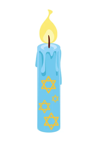 Jüdische Sterne Kerzensymbol — Stockvektor