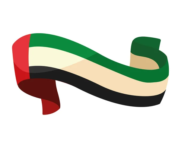Bandera Los Emiratos Árabes Unidos Ondeando Icono Emblema — Vector de stock
