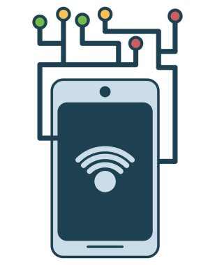 wifi sinyal simgesine sahip akıllı telefon