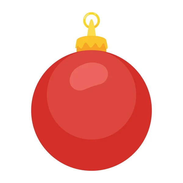 Счастливого Рождества Икона Красного Шара — стоковый вектор