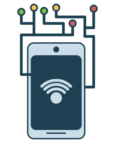 Смартфон Иконкой Сигнала Wifi — стоковый вектор