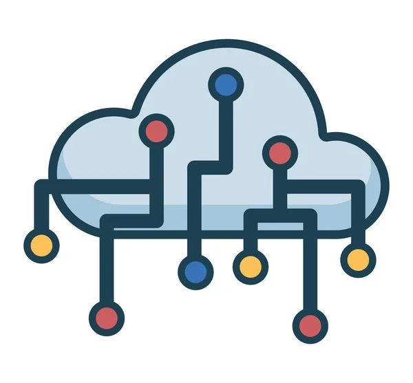 stock vector cloud computing with circuit icon