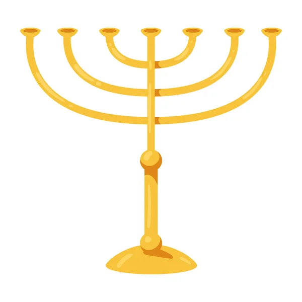 Gouden Joodse Kroonluchter Decoratieve Icoon — Stockvector