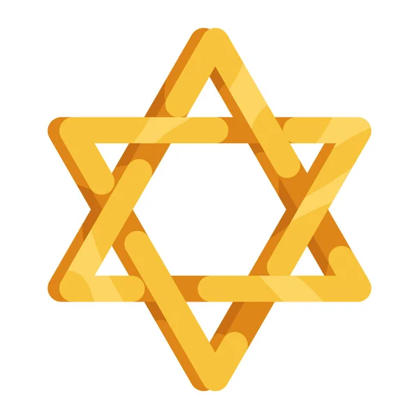 Goldener Jüdischer Stern Religiöse Ikone — Stockvektor