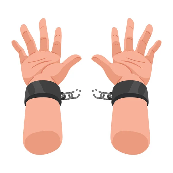 Slave Hands Breaking Handcuffs Icon — Stock Vector