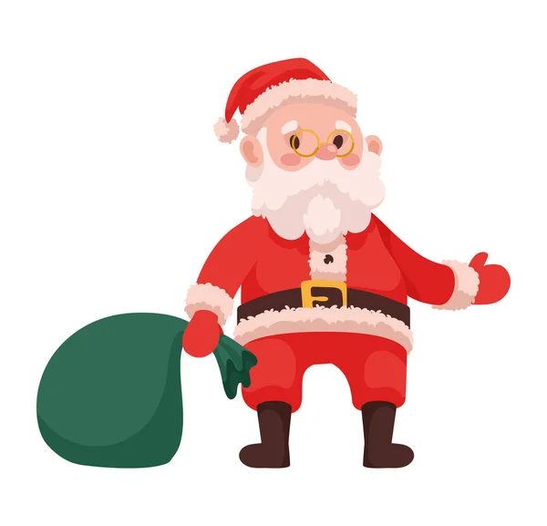 Santa Claus Avec Caractère Sac — Image vectorielle