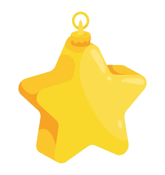 Wesołych Świąt Ikona Złotej Gwiazdy — Wektor stockowy