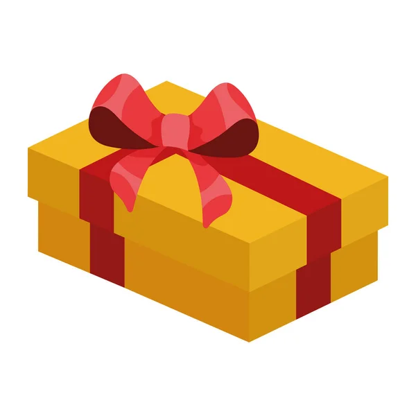 Yellow Gift Box Present Icon — Stock Vector