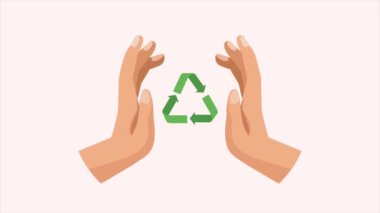 Elle korunan ok simgesini geri dönüştür, 4k video canlandırması