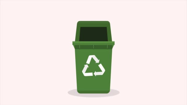 Recycle Arrows Waste Bin Animation Video Animated — Stock Video