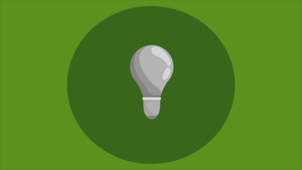 Ecologia Verde Bulbo Energia Animação Vídeo Animado — Vídeo de Stock