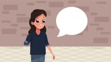 Topal kadın engelli karakter, 4k video animasyonu