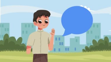 Özürlü adam karakteri, 4k video animasyonu