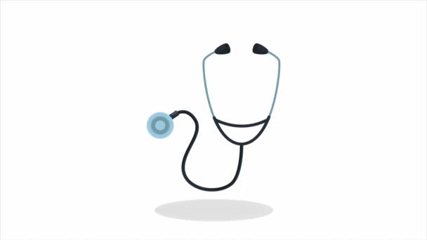 Stetoskop Kardiyoloji Tıbbi Araç Animasyonu Video Animasyonu — Stok video
