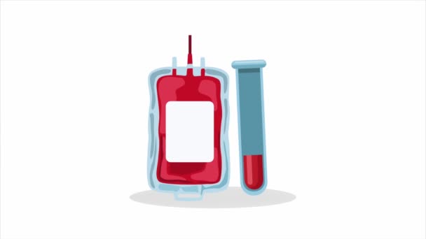 献血バッグとチューブテスト4Kビデオアニメーション — ストック動画