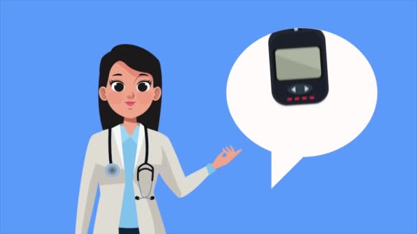Elegant Female Doctor Stethoscope Video Animated — Stock Video