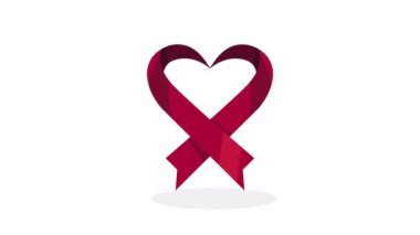 Dünya AIDS günü kurdele kalp kampanyası, 4k video animasyonu
