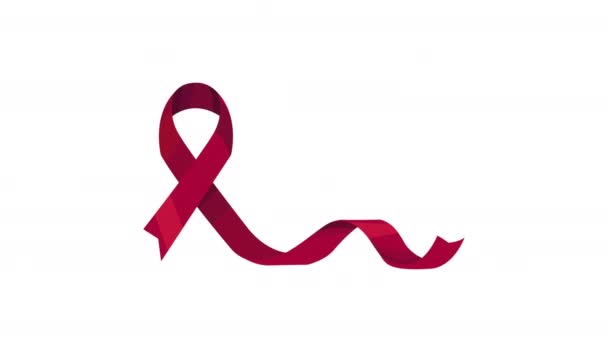 Mundo Aids Dia Fita Espiral Campanha Vídeo Animado — Vídeo de Stock