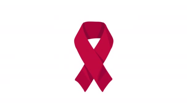 Aids Világnap Szalag Kampány Videó Animált — Stock videók