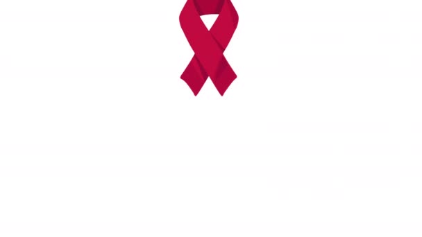 Világ Aids Nap Szalagok Kampány Minta Videó Animált — Stock videók